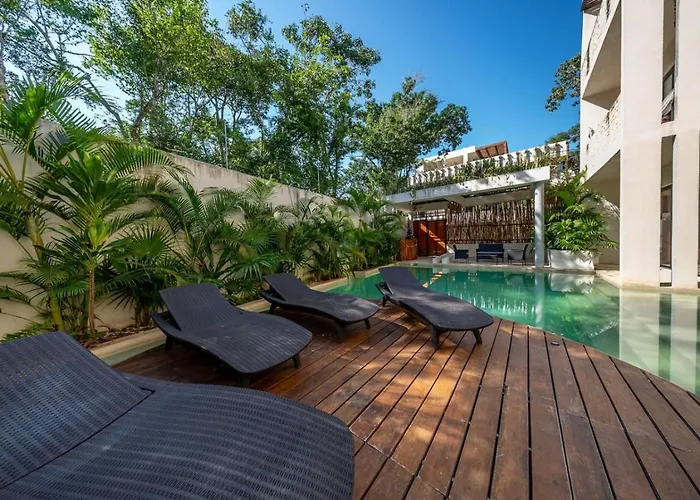 Сasa de vacaciones Lux 1 Bedroom With Rooftop Pool In Jungle At Paraiso *